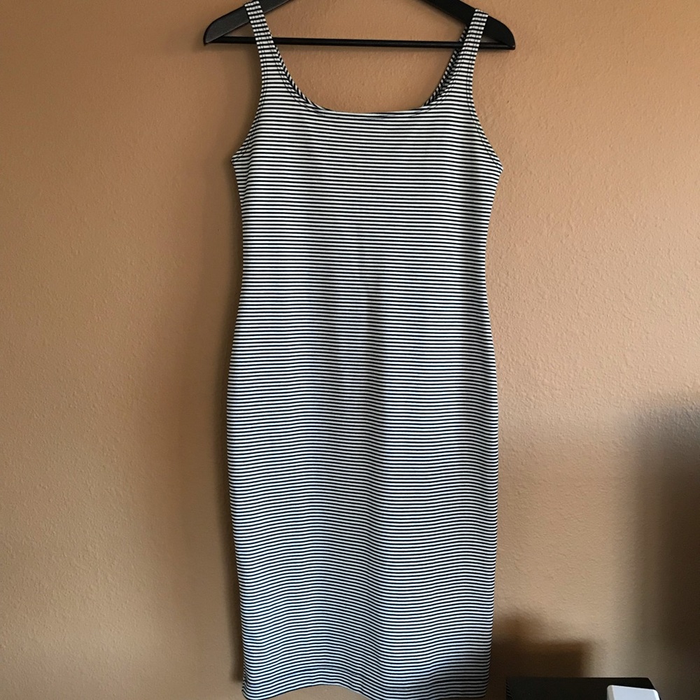 Zara Trafaluc Slip Dress Stripes black and white L